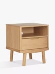 John Lewis Bow 1 Drawer Bedside Table, Natural