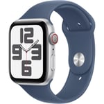 Apple Watch SE 44mm Silver Aluminium Case GPS + Cellular Sport Band (S/M) (Denim) [2024]