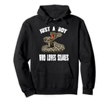 Just A Boy Who Loves Snakes Cool Reptile Design Pullover Hoodie