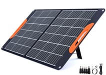 Mobisolar 100W Foldable Solar Panel Portable Monocrystalline Solar Charger for Power Stations Caravan Boat Camping Camper 12V Car Off-Grid Home RV Battery with USB and DC outputs (Mono PERC Design)