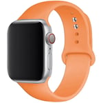 Silikonrem för Apple Watch Band 45mm 44mm 42mm 49mm 41mm 40mm 38mm armband iwatch Series 8 7 9 SE 4 3 5 Ultra 6 Papaya Papaya 42 44 45 49 mm M-L