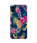 Coque Iphone X Ananas Fleur rose Tropical Exotique hawaii aloha