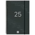 Agenda Finocam YEAR Noir 16,5 x 24,2 cm 2025