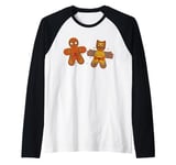 Marvel Deadpool & Wolverine Holiday Matching Gingerbread Men Raglan Baseball Tee