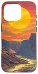 Coque pour iPhone 16 Pro Grand Canyon At Dawn Vintage Paysage graphique