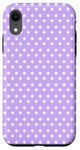 Coque pour iPhone XR Mini Pois Blancs Motif Pastel Violet Clair