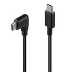 Vinklad USB C till USB C-kabel - LINDY - 0,50m - Svart - USB 2.0 - Dataöverföring