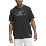 adidas Homme 2000s Logo Basketball Graphic Tee, Black, L