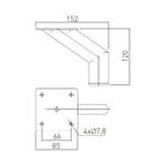 Pied de meuble en acier Stomp - hauteur 120 mm - platine 85 x 85 mm - finition noir mat Synercia