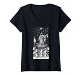 Womens The Hermit Tarot Card Wisdom Enigmatic Esoteric Occult V-Neck T-Shirt