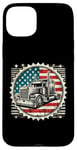 iPhone 15 Plus Semi-Trailer Trucker Big Rig American Flag Truck Driver Case