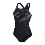 Speedo Eco Endurance+ HyperBoom Placement Muscleback - Maillot de bain natation femme Black / Grey FR 36