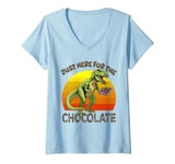 Womens Funny Valentines Day T-Rex Dinosaur Box Of Chocolate V-Neck T-Shirt