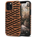 Tasikar Coque iPhone 12 Pro Max Étui Bois et Souple TPU Silicone Compatible avec iPhone 12 Pro Max (Cuir & Bois)