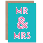 Wedding Celebration Mr Mrs Happy Couple Love Blank Greeting Card With Envelope