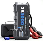 Car Battery Jump Starter, TOPDON JS3000 12V 3000A Battery Booster Jump Starter Pack for Up to 9L Gas/ 7L Diesel Engines, Portable Car Battery Charger with Handle Jumper Cable and EVA Protection Case