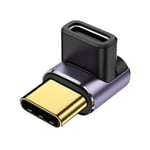 USB C rätvinkeladapter 90 graders magnetisk vinkel upp och ner Typ C-förlängare 40Gbps 100w Snabbladdning Typ C hane