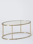 John Lewis Langham Oval Glass Coffee Table, Brass