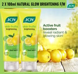 2 X 100ml Joy Skin Fruits Natural skin Brightening clear Glow Lemon Face wash