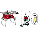 Einhell Scie circulaire sur table TE-CC 250 UF (puissance max 2000 W, glissière de découpe, butée parallèle et butée d’angle/transversale, repliable et portable) + aspirateur synchro 30L TE-VC 2230 SA