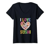 Womens I Love Sushi Japanese Food Sushi Memes Sushi Lover Quotes V-Neck T-Shirt