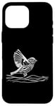 Coque pour iPhone 16 Pro Max Line Art Oiseau et Ornithologue Pin Siskin