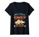 Womens Grandpa MOST PEOPLE CALL ME BY NAME Grandfather V-Neck T-Shirt