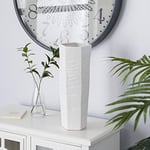 Deco 79 Vase Contemporain Blanc en céramique, 16 x 6 x 6 cm, Moyen