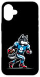 Coque pour iPhone 16 Plus Wolf Football américain pour garçons