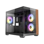 Antec CX600M Wood Gaming Case Glass Side Front Micro-ATX - Black - Wood