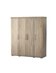 Armoire, garde-robe, collection TOM, 4 portes 160 cm, penderie intégrée chêne sonoma