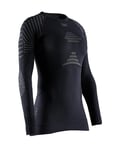 X-BIONIC Femme Invent 4.0 Round Neck Long Sleeves Women T shirt de sport maillot compression, Black/Charcoal, XS EU