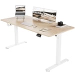 Devoko Bureau Assis Debout Électrique 140 x 60cm, Bureau Réglable en Hauteur de 71 cm à 119 cm avec 2 Hauteurs Mémorisables pour Bureau (Beige, 140cm)