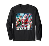 Santa Claus Illustration Funny Christmas Design Long Sleeve T-Shirt