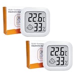 PNGOS Thermomètre Hygrometre Intérieur, 2PCS Mini Termometre Maison Digital Haute Précision, Moniteur de Température et Humidimètre Indicateur du Niveau de Confort pour Maison, Bureau, Chambre