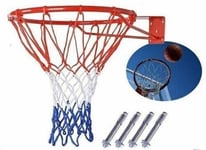 18"/45cm Full Size Basketball Hoop Ring Net Wall Mounted Outdoor Hanging Basket