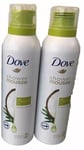 Dove Coconut Oil Shower Mousse 2 x 200ml Shower & Shave 24 Hour Softness