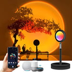 GY LED Sunset Light, 16 Colours 5W Sunset Light, 360° Rotating Romantic Rainbow Projector Light, LED Night Light for Party Living Room Theme Bedroom Decoration