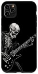 Coque pour iPhone 11 Pro Max Squelette jouant de la guitare électrique Heavy Metal Squelette Design