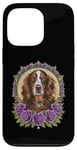 iPhone 13 Pro Cartoon Irish Setter dog with roses Case