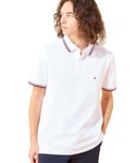 Tommy Hilfiger Polo Homme Core Tommy Tipped Slim-Fit Polo, Blanc (White), XXL