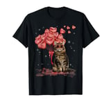 Funny Maine Coon Heart Valentines Day Cat Dad Mom Gift T-Shirt