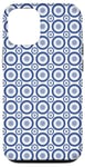 iPhone 12/12 Pro Navy Blue Ring Circle Bullseye Dots Maritime Pattern Case