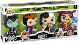 Disney Villains - Pack 4 Figurines Pop! Villains (Gw)(Emea) 9 Cm