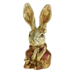 Lapin Buste Tête Pâques Crème Rouge 23cm Déco Figurine Sculpture Vintage Holly