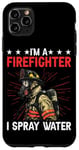 Coque pour iPhone 11 Pro Max I'm A Firefighter I Spray Water Sauvetage Humour -