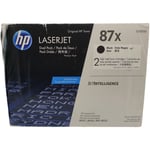 HP 87X Black Toner Cartridge CF287XD Genuine Original LaserJet Twinpack 2 Pack