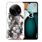 Cokitec Coque Renforcée pour Xiaomi Redmi A3 Manga Demon Slayer Blanc