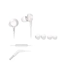 ÉCOUTEURS PHILIPS AVEC MICROPHONE CAPUCHONS REMPLAÇABLES CÂBLE 1,2M BLANC