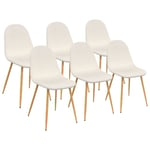 Idmarket - Lot de 6 chaises dari en tissu bouclette pour salle à manger